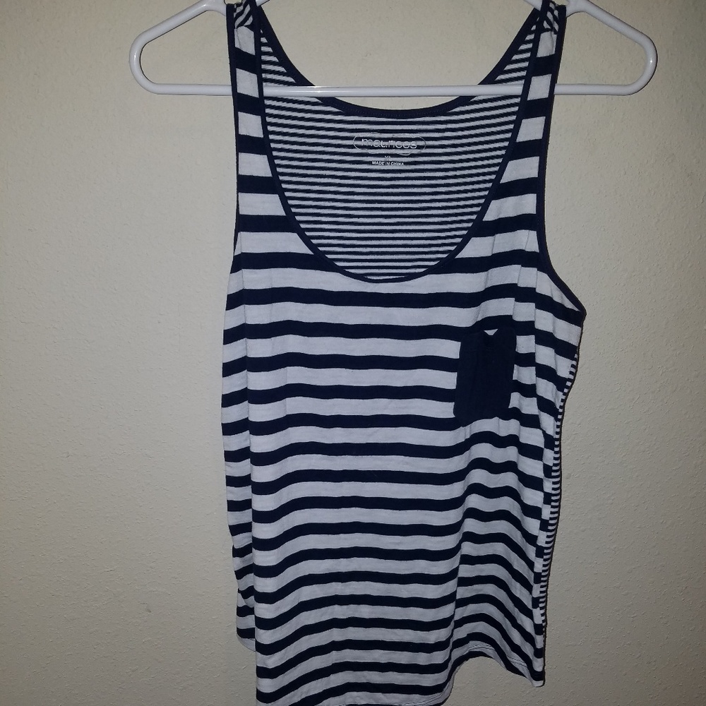Navy striped tank size XL